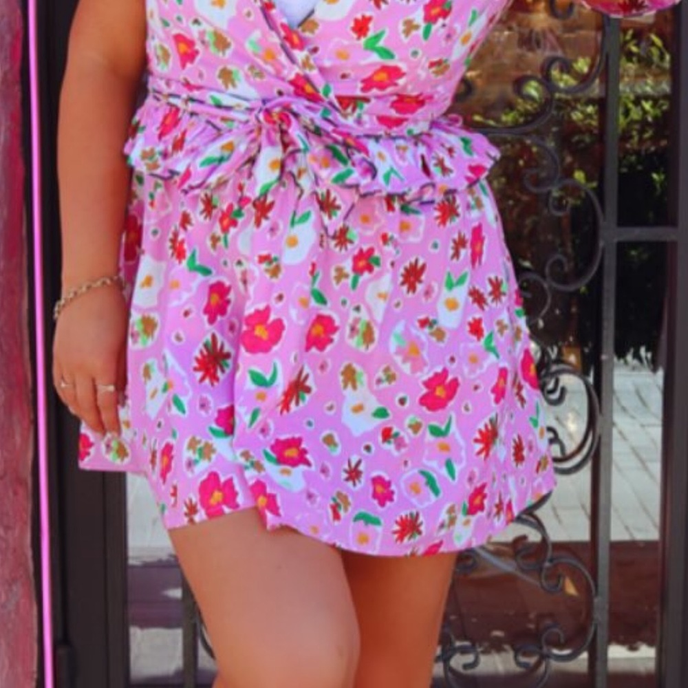 CeliaB Pink Floral Mini Dress